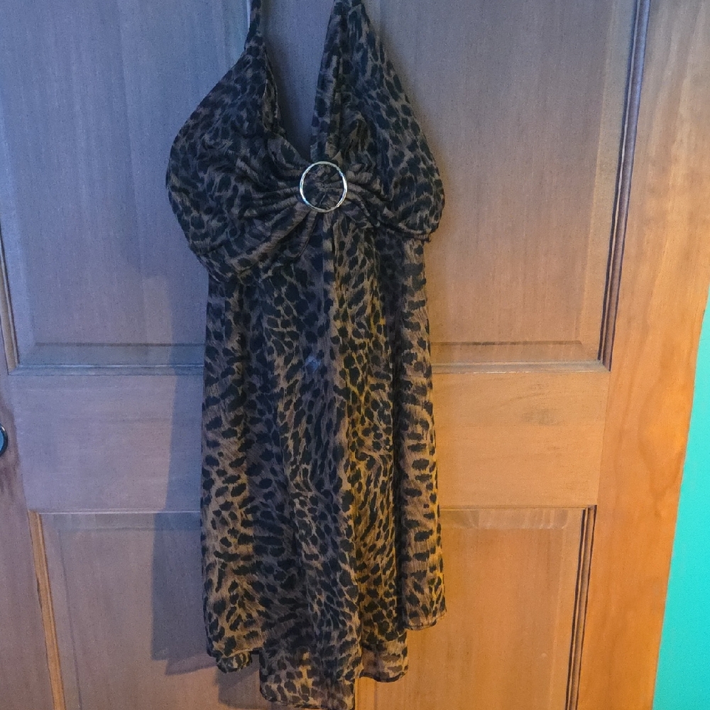 Cacique Leopard Print Halter Top